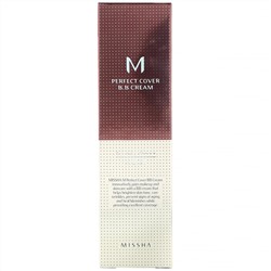 Missha, M Perfect Cover, BB-крем, SPF 42 PA+++, оттенок 21 светло-бежевый, 50 мл (1,7 унции)