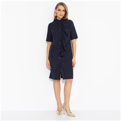 Платье с акцентным воланом, Счастье свободы (blue, с поясом)