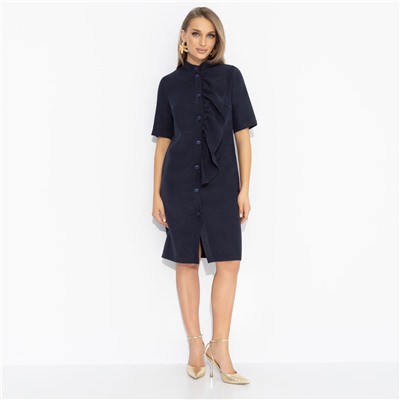 Платье с акцентным воланом, Счастье свободы (blue, с поясом)