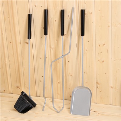 УЦЕНКА Каминный набор 66 см: щётка, совок, кочерга, щипцы