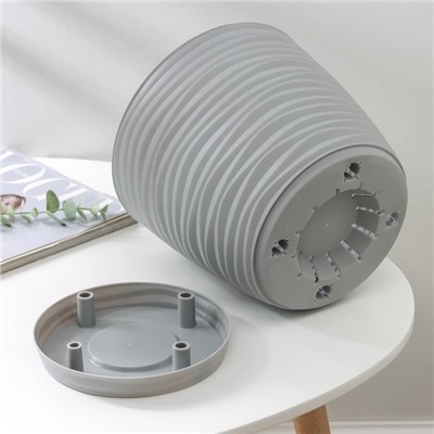 Горшок для цветов с поддоном «Дюна», 5.5 л, пластиковый, серый