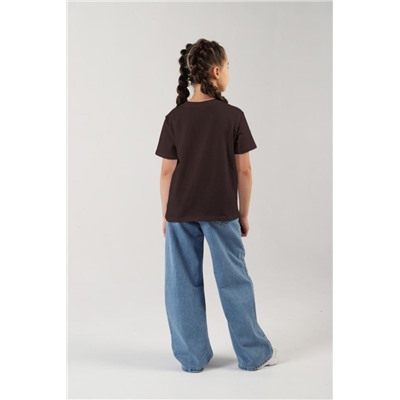 Фуфайка (футболка) для девочки Карнавал-1 (Шоколадный)