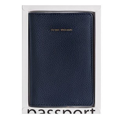 Обложка для паспорта синий,кожзам 3-619/04 Bruno Visconti