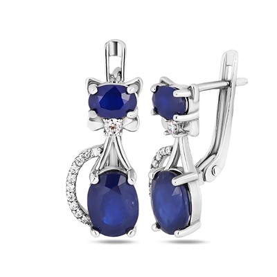 Серьги, сапфир корунд, SL-RIC112