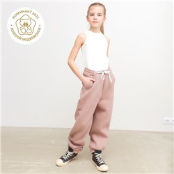 Брюки для девочки MINAKU: Basic Line KIDS, тёмно-бежевые, рост 104 см