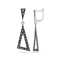 Серьги из серебра марказит, SL-AGA1620