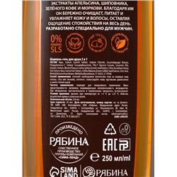 Гель для душа и шампунь 2 в 1 «Сила экстрактов», 250 мл, аромат имбирь и грейпфрут, HARD LINE