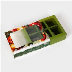 Коробка под 6 конфет «Елочные игрушки», 13.7×9.8×3.8 см