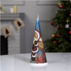 Светодиодная фигура «Ёлка с Дедом Морозом» 7.5×21×7.5 см, пластик, батарейки CR2032×1 (в комплекте), свечение мульти