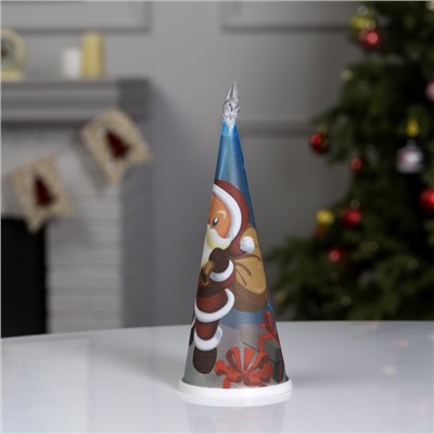 Светодиодная фигура «Ёлка с Дедом Морозом» 7.5×21×7.5 см, пластик, батарейки CR2032×1 (в комплекте), свечение мульти