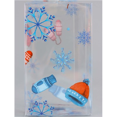 Коробка подарочная новогодняя складная ПВХ «С Праздником!» 6×6×10 см