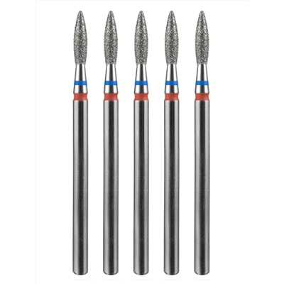 MANITA Фреза алмазная пламя острое для аппаратного маникюра 866.104.243.080.021 ФАП-2.1 8 М-С, сине-красный, 5 шт. 28361