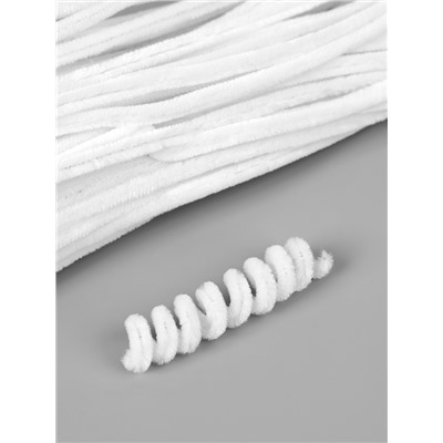 Синельная проволока, набор 100 шт, размер 1 шт 30х0,8 см, цвет белый