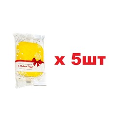 Kitchen Губка хозяйственная цветная Новый год 1шт 8*11см желтый 5шт
