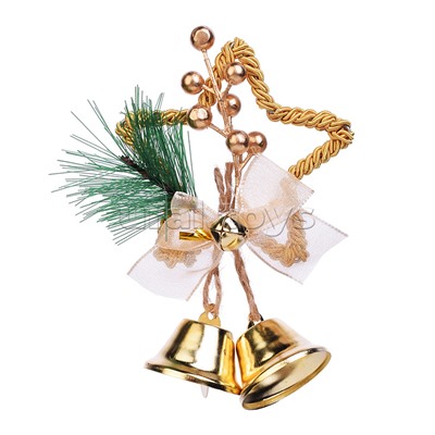 Новогоднее украшение "Новогодние колокольчики" (золото) (9см х 13,5см)