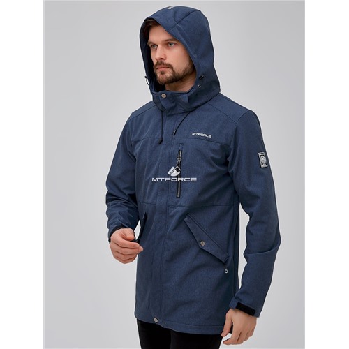 Мужская осенняя весенняя парка softshell синего цвета 2018S Размеры 52