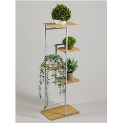 Подставка для цветов Greengo, 5 полок, 36×23×94 см, напольная, каркас металл, полки МДФ, белая