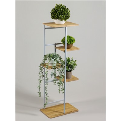 Подставка для цветов Greengo, 5 полок, 36×23×94 см, напольная, каркас металл, полки МДФ, белая