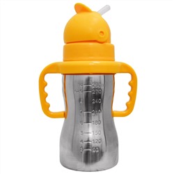 Think, Thinkbaby, Thinkster of Steel, стальная бутылочка, оранжевая, бутылочка с 1 соломинкой, 290 мл (10 унций)