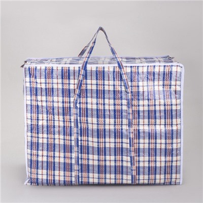 Сумка хозяйственная, 115 л, 70×30×55 см, синяя/белая