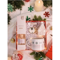 Кружка SL Home «Новый год.Снежинки», 430 мл, фарфор, бежевая