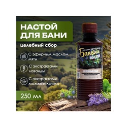 Настой для бани целебный Laboratory Katrin с эфирным маслом мяты, экстрактами лаванды и можжевельника, 250 мл