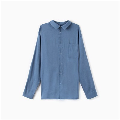 Рубашка мужская с длинным рукавом MIST, размер 48, синяя