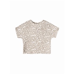 Футболка для девочки из муслина KAFTAN, бежевая, рост 128 см