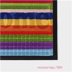 Коврик придверный Доляна Welcome, влаговпитывающий, с окантовкой, 40×60 см, цвет МИКС