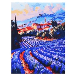Холст с красками 30x40 по номерам "Поле лаванды на юге Франции" в коробке (30цв.)