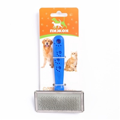 Пуходёрка «Лапки» средняя, 9×12 см, без капель, синяя