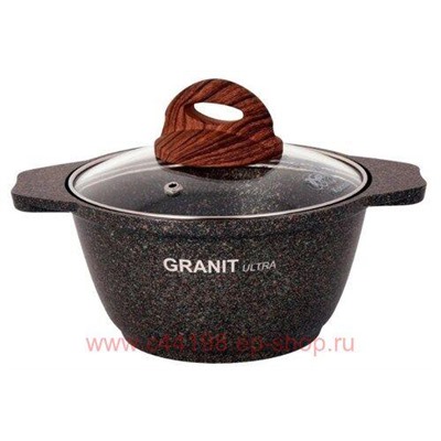 Кукмара Кастрюля Granit ultra original 1 л стеклянная крышка кго12а