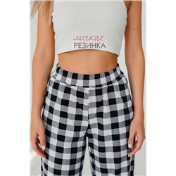 Брюки палаццо домашние широкие красная клетка НАТАЛИ, 1119765