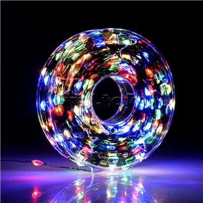 Электрогирлянда Роса 30м, 300 ламп, зеленый провод, цветная, пульт