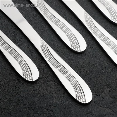 УЦЕНКА Набор столовых приборов из нержавеющей стали, «Водопад», 24 предмета, на подставке, цвет серебряный