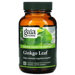 Gaia Herbs, Лист гинкго, 60  жидких капсул на растительной основе