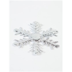 Новогодний набор для декора «Снежинки» цвет серебро, 6.5 см, набор 6 шт.