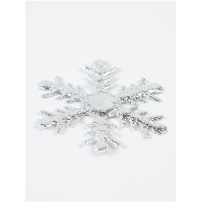 Новогодний набор для декора «Снежинки» цвет серебро, 6.5 см, набор 6 шт.