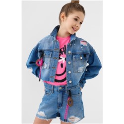 Шорты текстильные джинсовые для девочек PLAYTODAY, 1240110