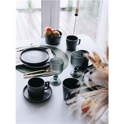 Набор кружек Доляна «Гранит», 4 шт., 340 мл, керамика, коричневый