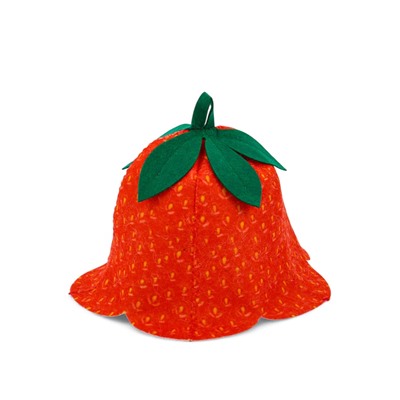 Шапка для бани и сауны «Клубничка», полиэфир 70%, шерсть 30%