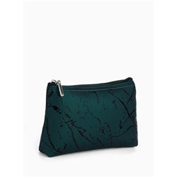 Набор простых косметичек на молниях 2 в 1, с рисунком, тёмно-зелёный