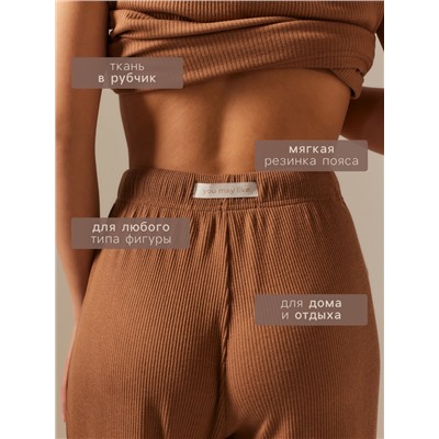 Брюки домашние женские SL HOME Soft Home, размер 48-50, цвет кофейный