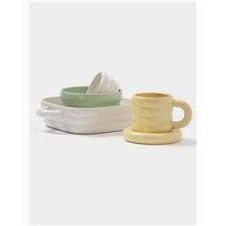 Горшочек для запекания Доляна «Зефир», 250 мл, 15×10.5×6.3 см, с ручками, с крышкой, керамика, жёлтый