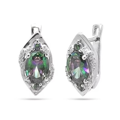 Серьги из серебра мистик кварц, Паланья