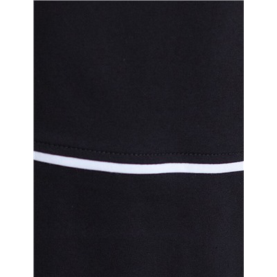 Укороченные брюки из эластичного хлопка с контрастным кантом