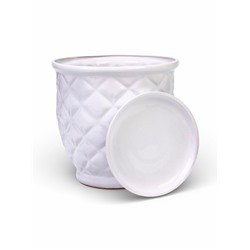 Набор горшков для цветов «Шишка», белый, керамика, 4 шт.: 4 л, 1.5 л, 1 л, 600 мл