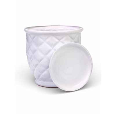 Набор горшков для цветов «Шишка», белый, керамика, 4 шт.: 4 л, 1.5 л, 1 л, 600 мл