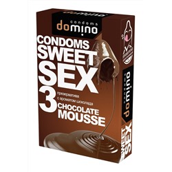 Презервативы для орального секса DOMINO Sweet Sex с ароматом шоколадного мусса - 3 шт.