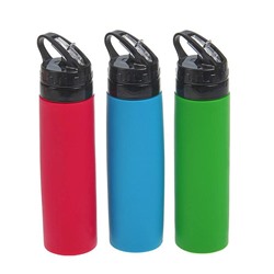 Бутылка для воды «Сайли», 450 мл (корпус из силикона), цвет МИКС